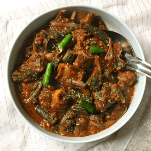 Bhindi Gosht Balti min